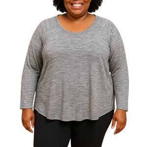 Champion Elite Plus Size XXL Top Heather Gray Stretch Long Sleeve